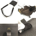 Hermes Shoulder Bag Evelyne 23 Taurillon Clemence Ebene Brown — view 8