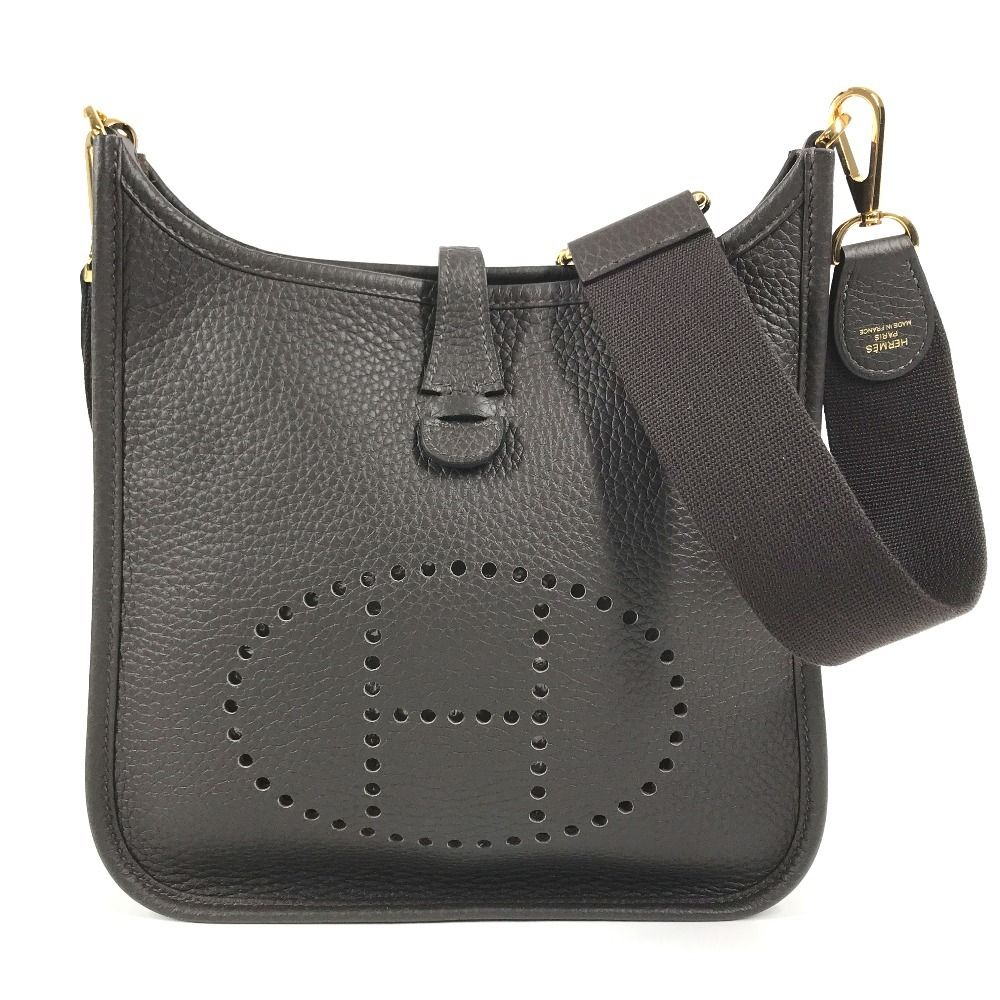 Hermes Shoulder Bag Evelyne 23 Taurillon Clemence Ebene Brown