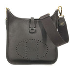 Hermes Shoulder Bag Evelyne 23 Taurillon Clemence Ebene Brown