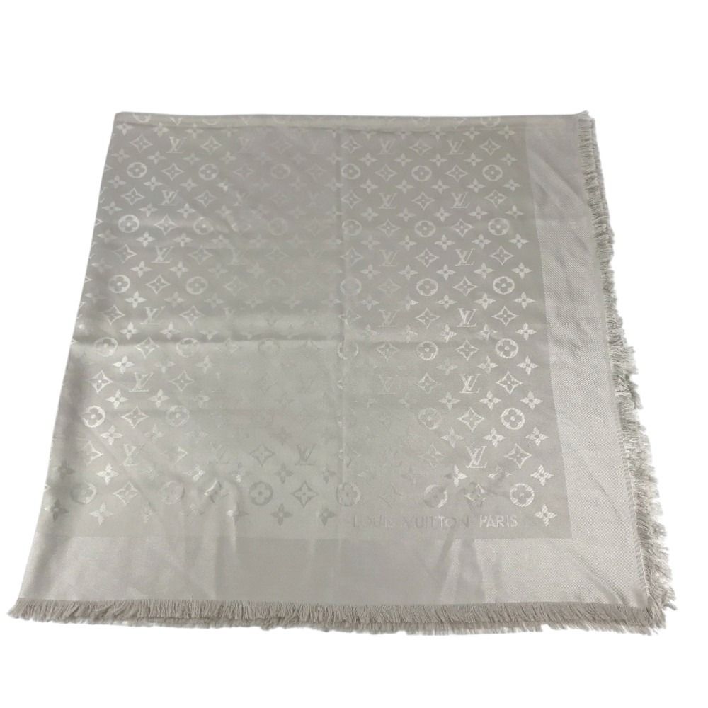 Louis Vuitton Shawl Monogram Silk Beige Scarf — view 4