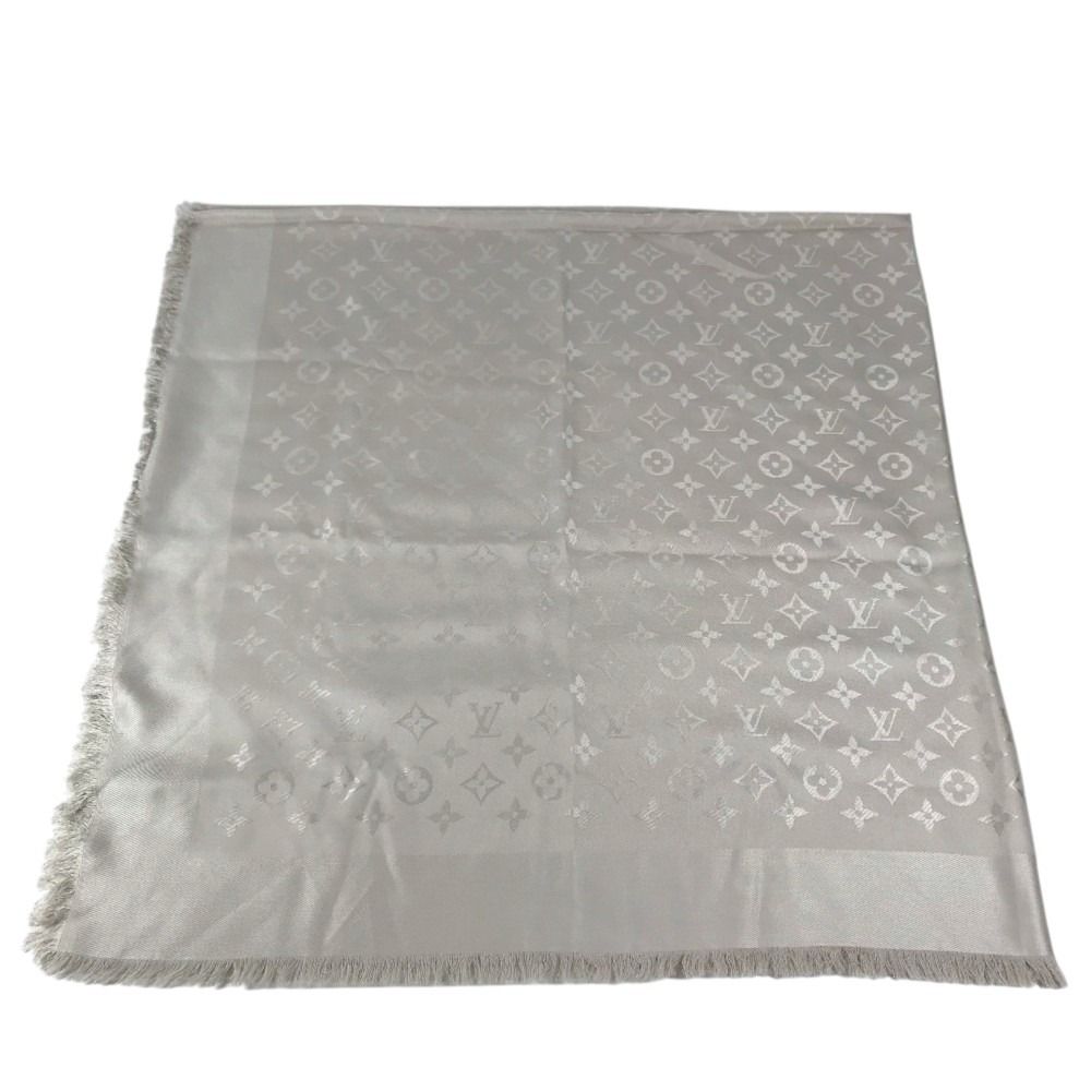 Louis Vuitton Shawl Monogram Silk Beige Scarf — view 3