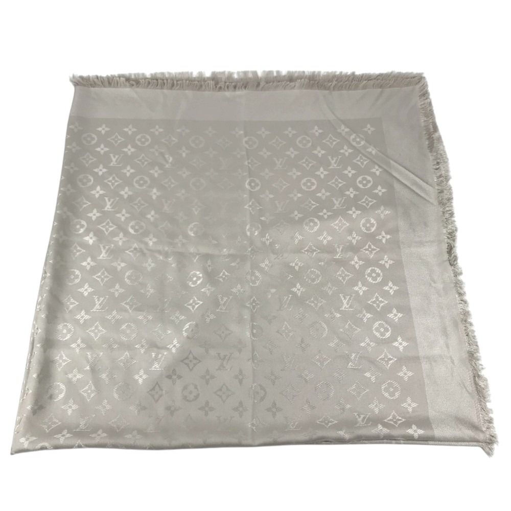 Louis Vuitton Shawl Monogram Silk Beige Scarf