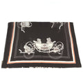 Hermes Shawl Monogram Cotton Brown Scarf
