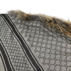 Gucci Shawl Fur Haori Tippet GG Logo Wool Brown Scarf — view 5