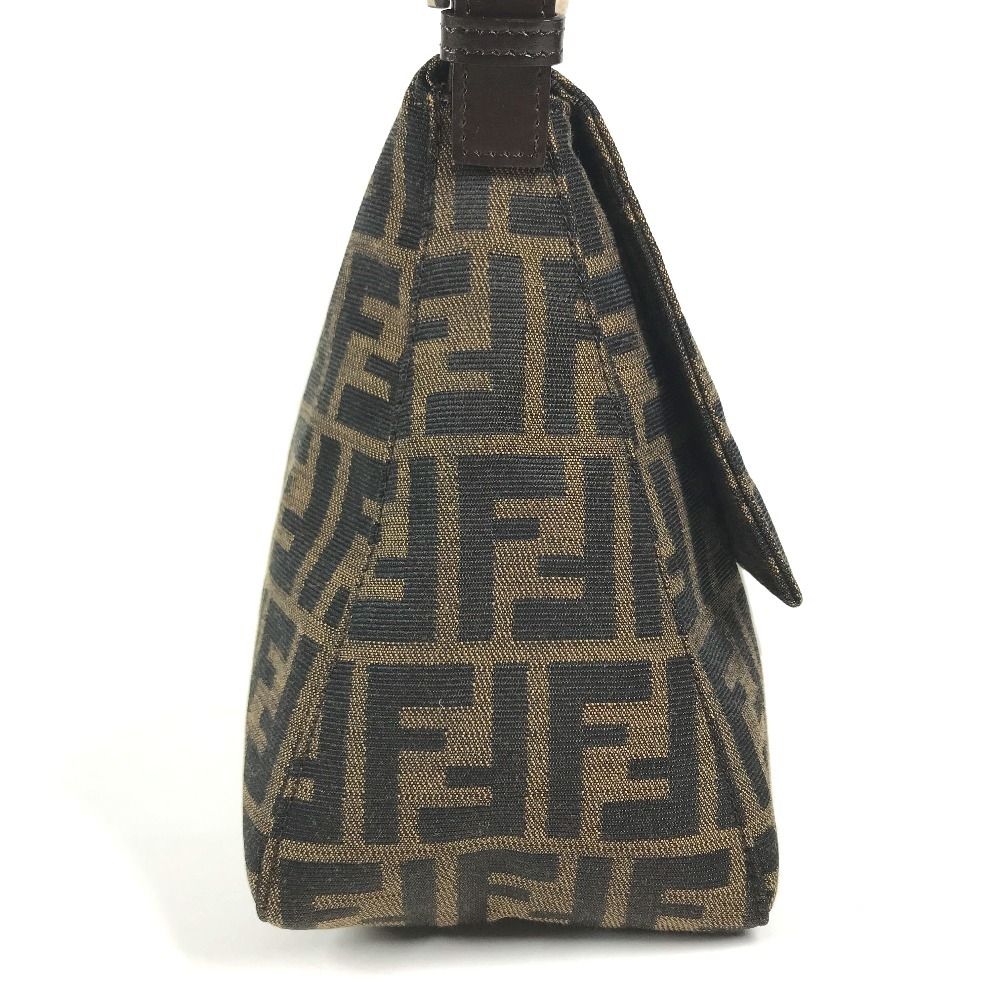 Fendi Shoulder Bag Mamma Bucket Logo Canvas Leather Brown — view 3