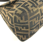 Fendi Shoulder Bag Mamma Bucket Logo Canvas Leather Brown — view 7