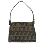 Fendi Shoulder Bag Mamma Bucket Logo Canvas Leather Brown — view 2