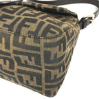 Fendi Shoulder Bag Mamma Bucket Logo Canvas Leather Brown — view 6