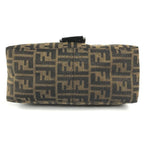 Fendi Shoulder Bag Mamma Bucket Logo Canvas Leather Brown — view 5