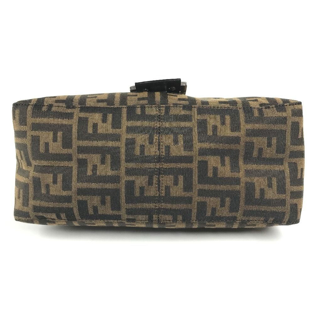 Fendi Shoulder Bag Mamma Bucket Logo Canvas Leather Brown — view 5