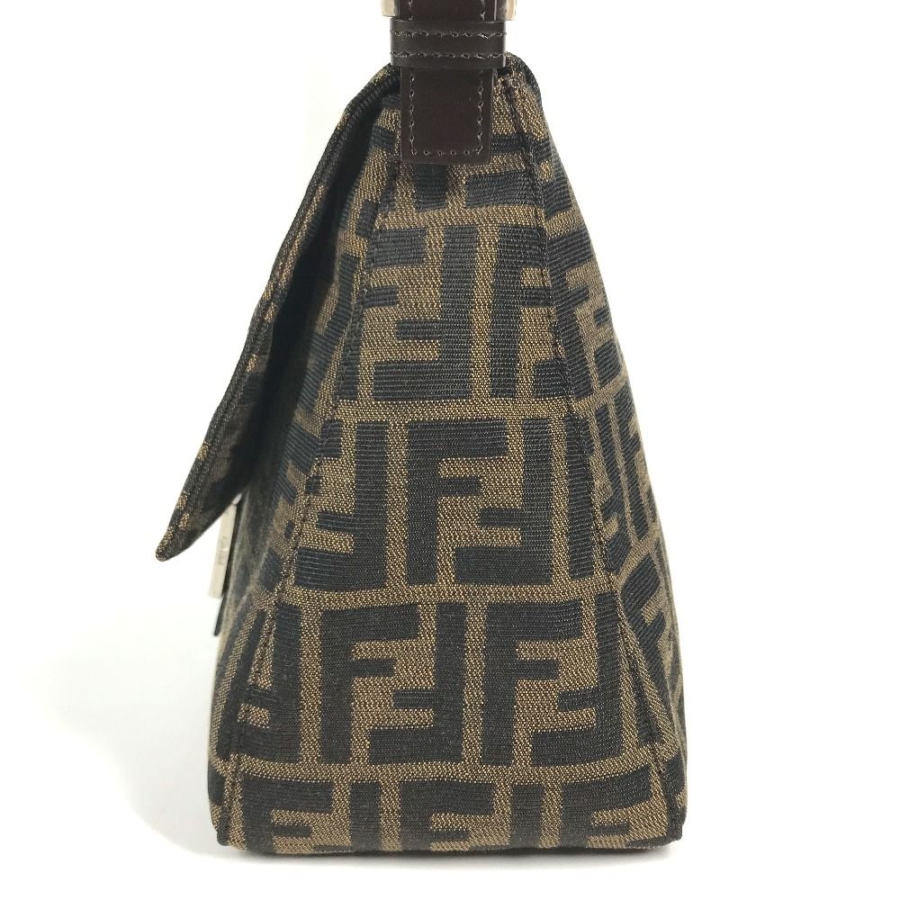 Fendi Shoulder Bag Mamma Bucket Logo Canvas Leather Brown — view 4