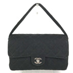 Chanel Shoulder Bag CC Logo Double Flap Face Cotton Black — view 2