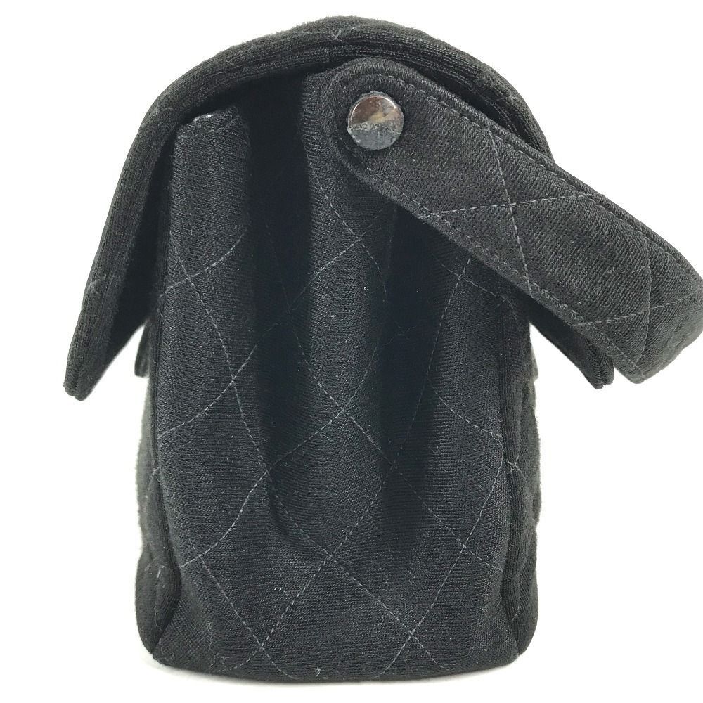 Chanel Shoulder Bag CC Logo Double Flap Face Cotton Black — view 4