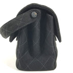 Chanel Shoulder Bag CC Logo Double Flap Face Cotton Black — view 3