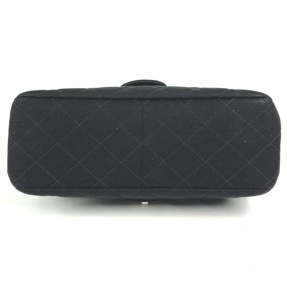 Chanel Shoulder Bag CC Logo Double Flap Face Cotton Black — view 5