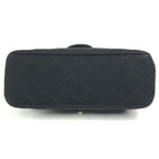 Chanel Shoulder Bag CC Logo Double Flap Face Cotton Black — view 5