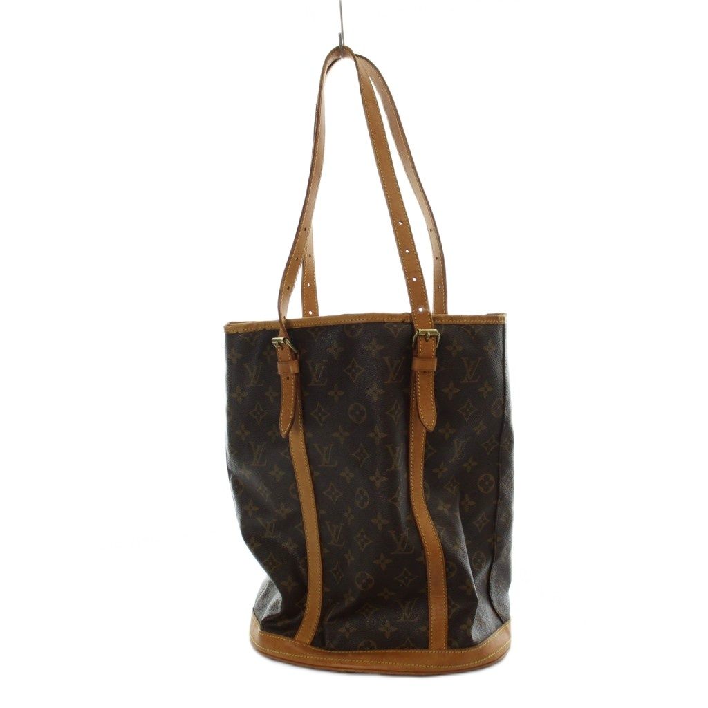 Louis Vuitton Monogram Bucket GM Tote Bag Hand Pattern Leather Brown — view 2