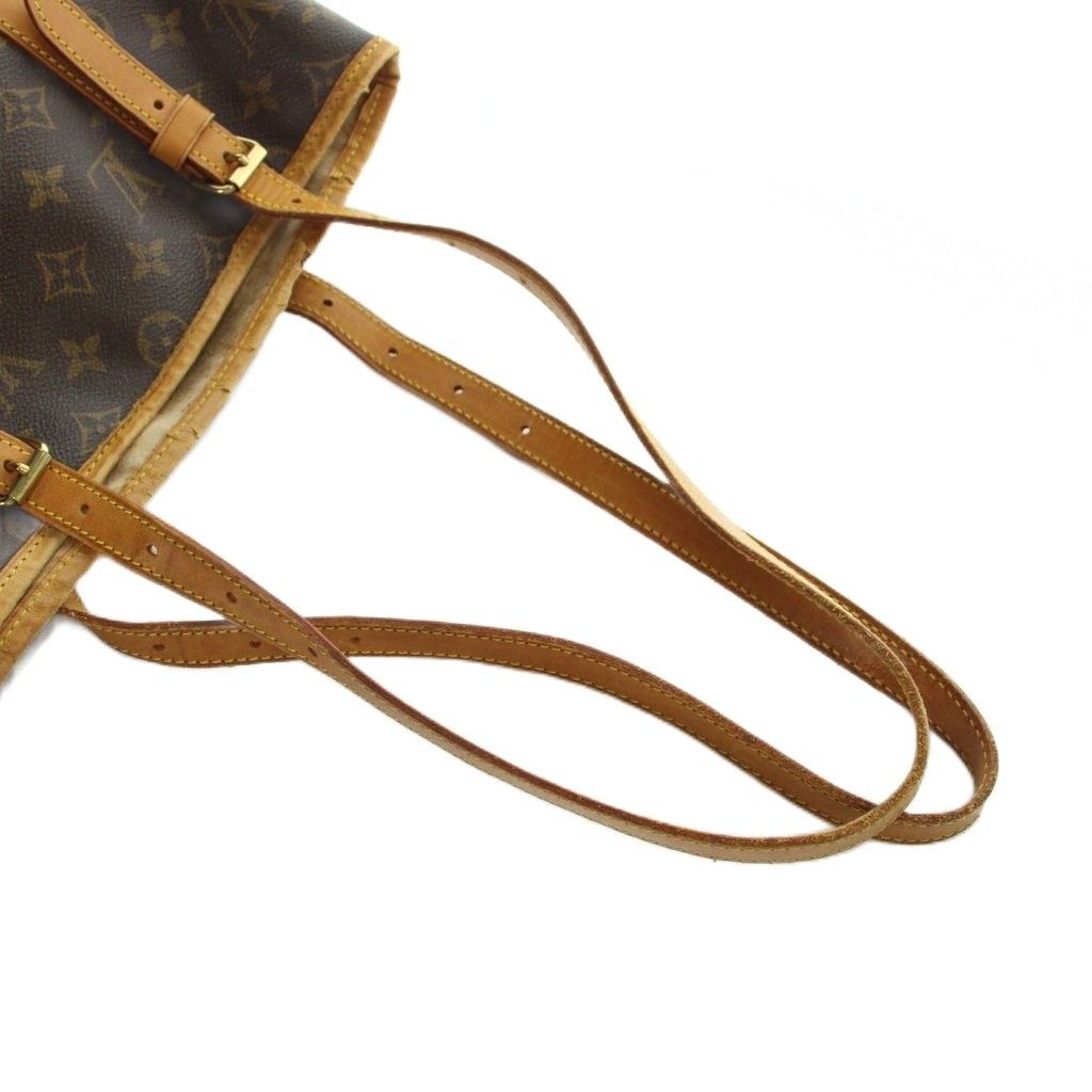 Louis Vuitton Monogram Bucket GM Tote Bag Hand Pattern Leather Brown — view 3
