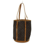 Louis Vuitton Monogram Bucket GM Tote Bag Hand Pattern Leather Brown