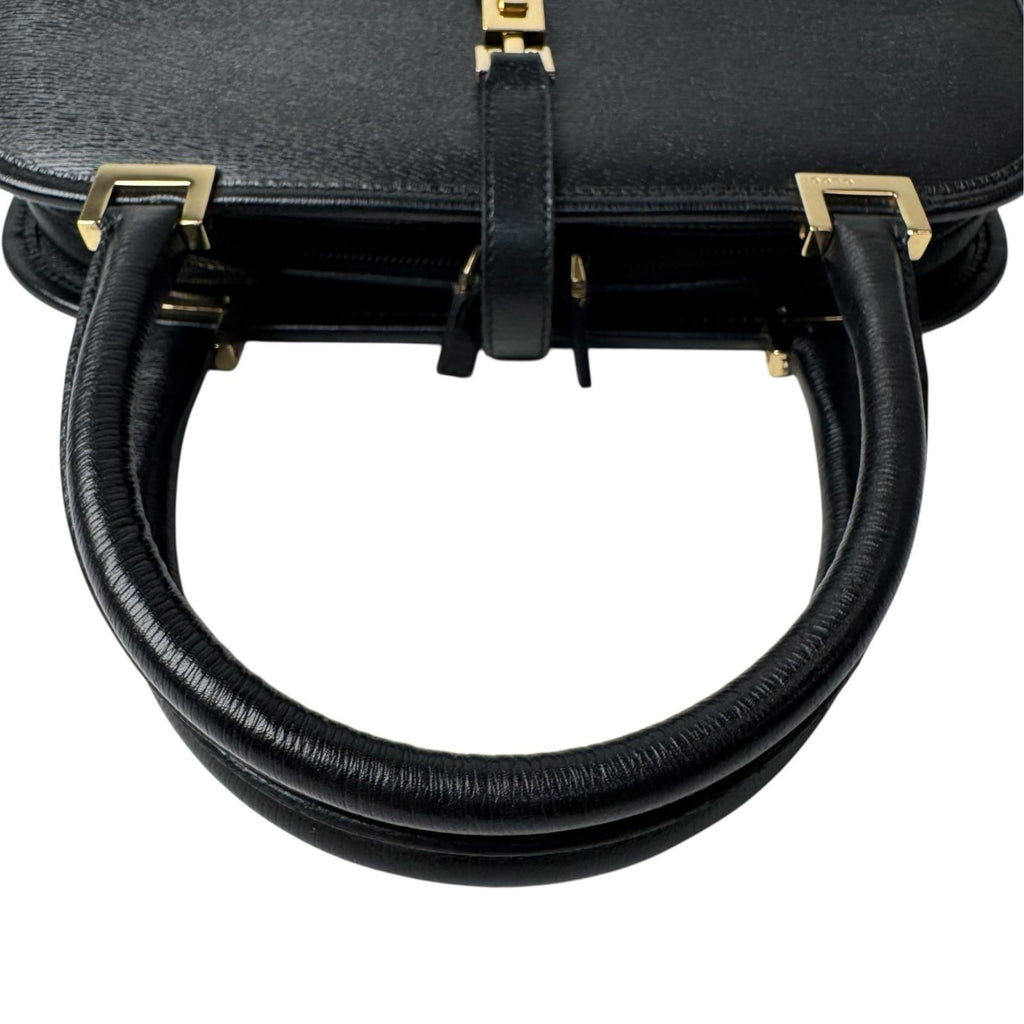 Gucci Jackie Handbag Leather Black Gold — view 6