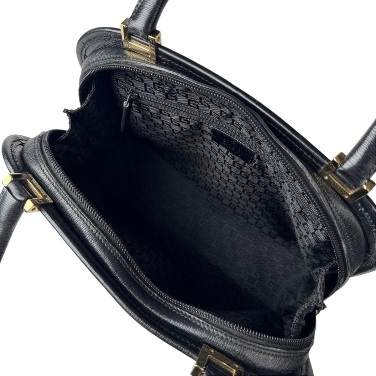 Gucci Jackie Handbag Leather Black Gold — view 7