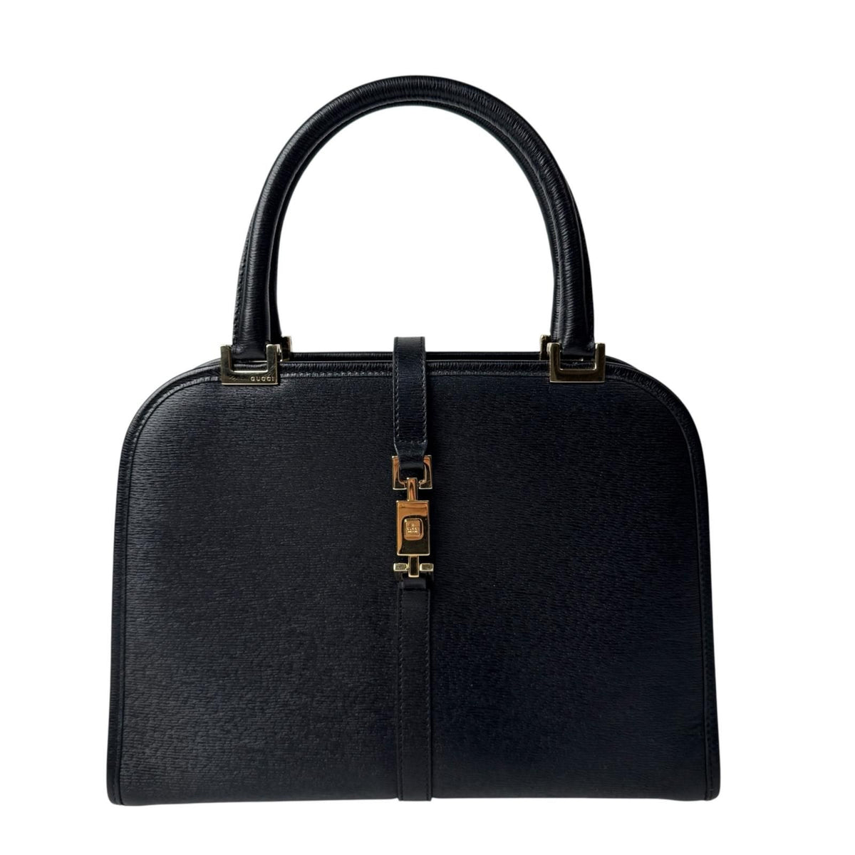 Gucci Jackie Handbag Leather Black Gold