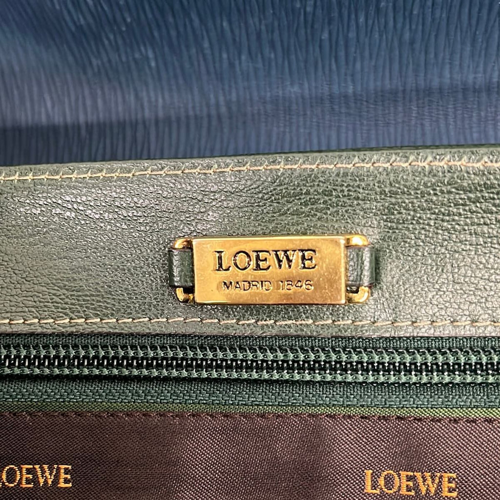 Loewe Shoulder Bag Velazquez Green Blue Gold Leather — view 8