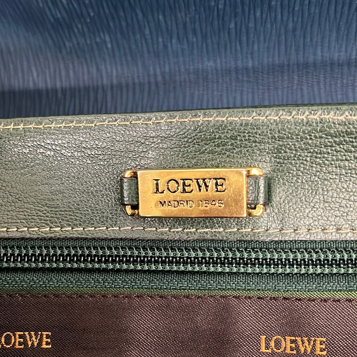 Loewe Shoulder Bag Velazquez Green Blue Gold Leather — view 8