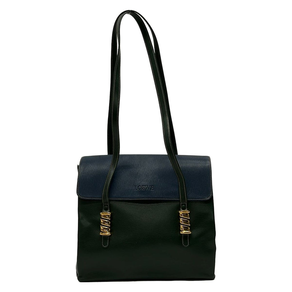 Loewe Shoulder Bag Velazquez Green Blue Gold Leather