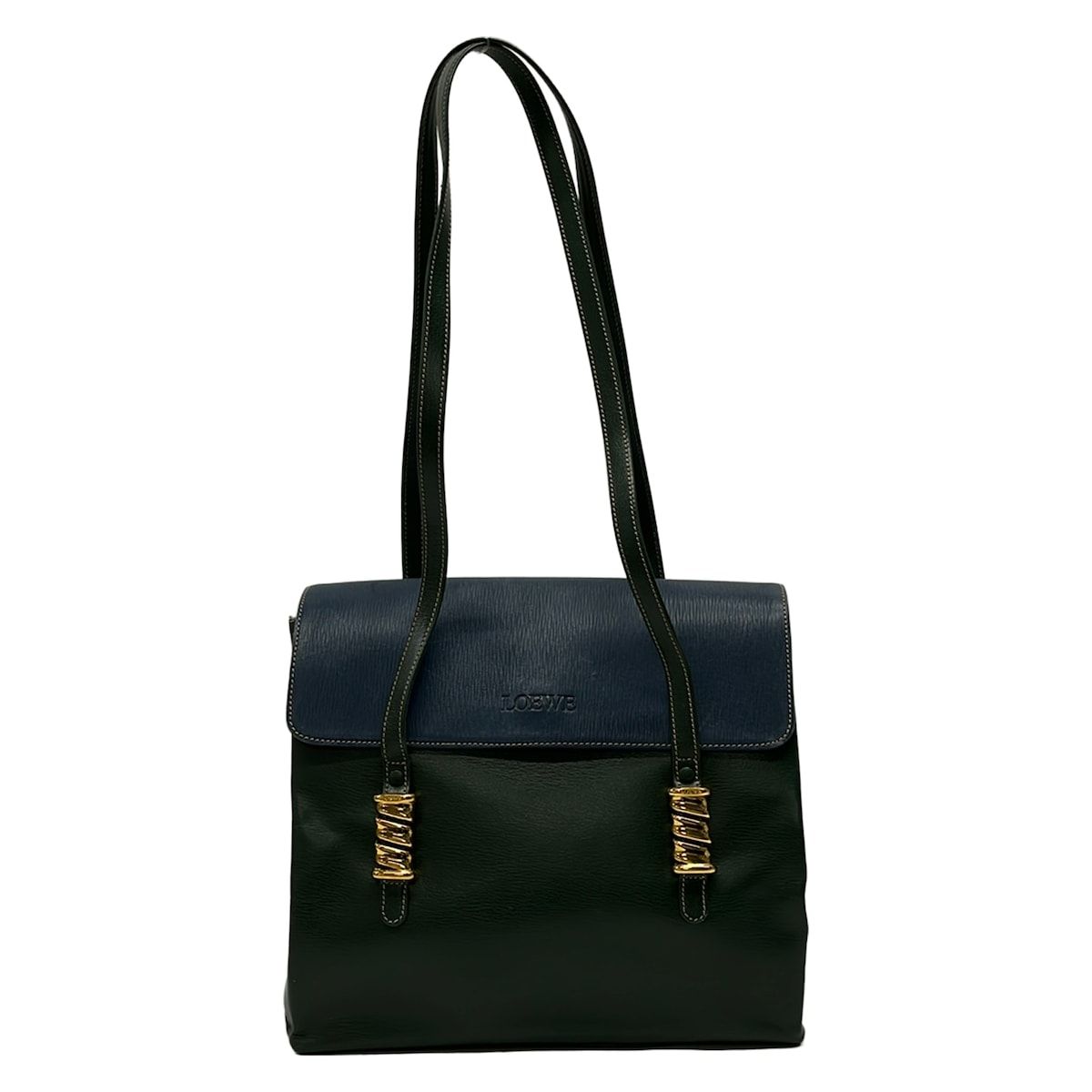 Loewe Shoulder Bag Velazquez Green Blue Gold Leather