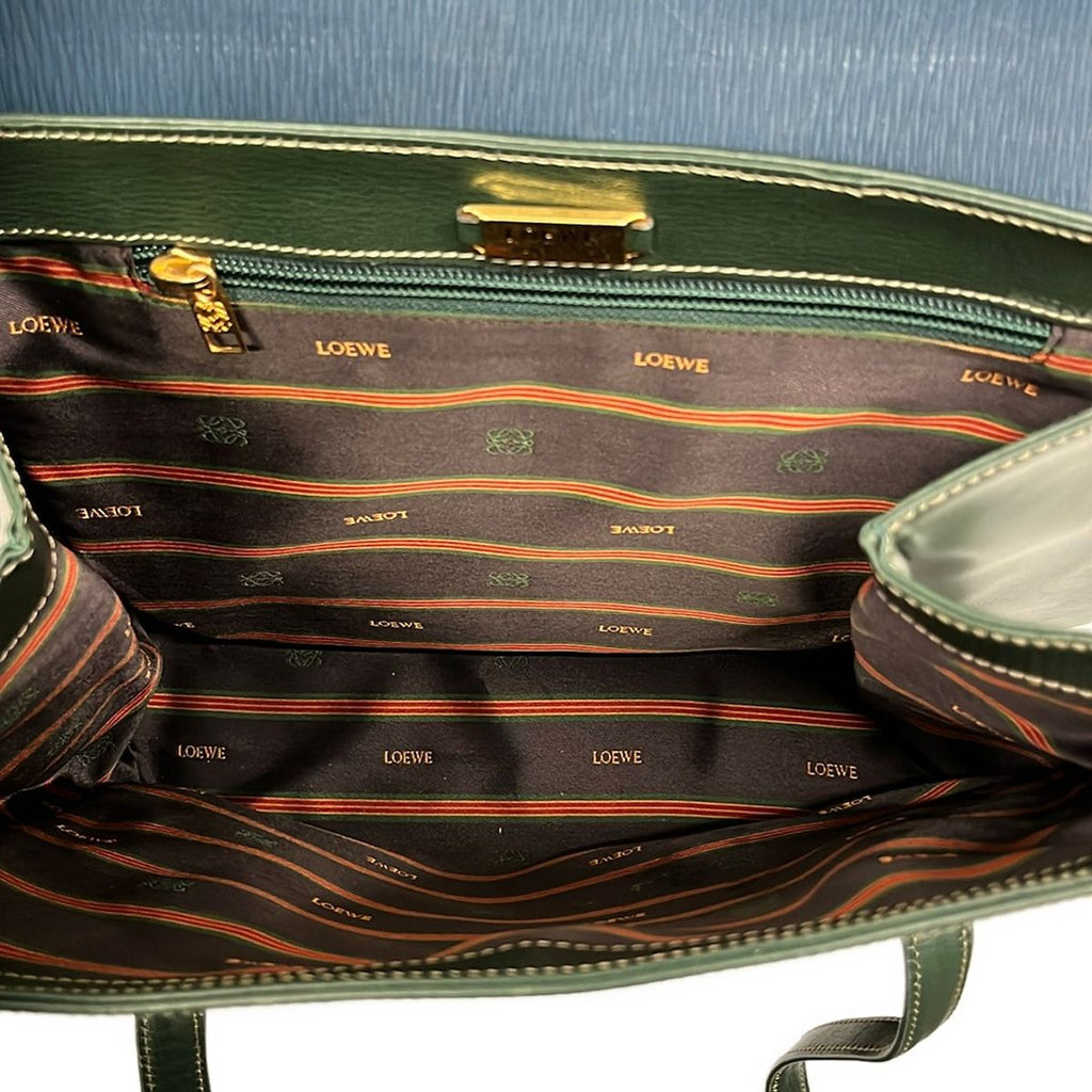 Loewe Shoulder Bag Velazquez Green Blue Gold Leather — view 7