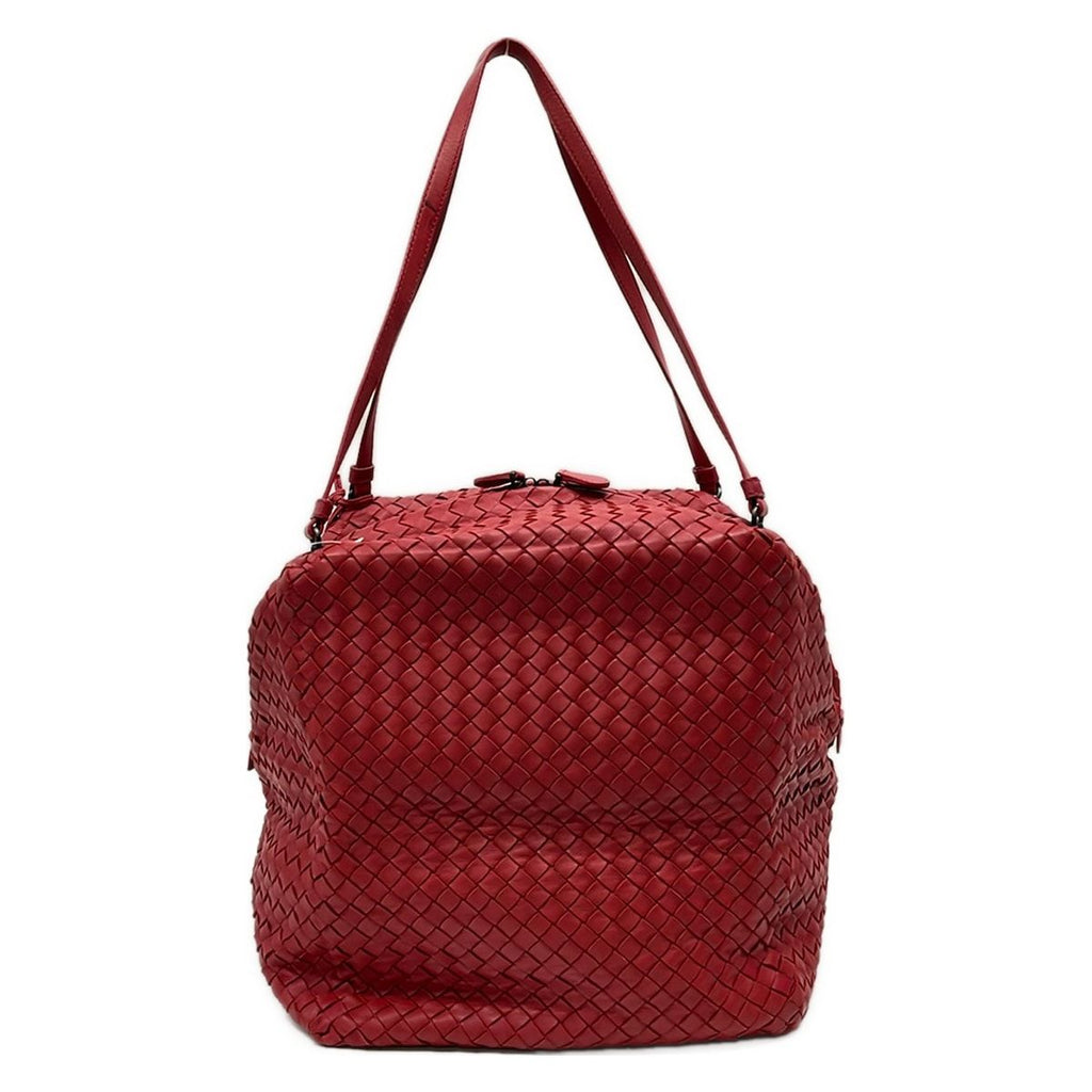 Bottega Veneta Shoulder Bag Intrecciato Red Leather — view 3