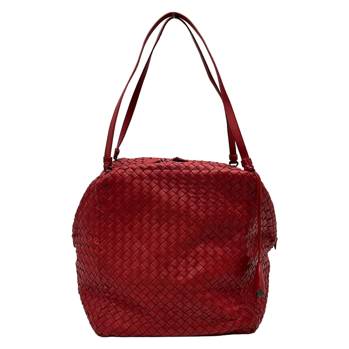 Bottega Veneta Shoulder Bag Intrecciato Red Leather