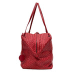 Bottega Veneta Shoulder Bag Intrecciato Red Leather — view 4