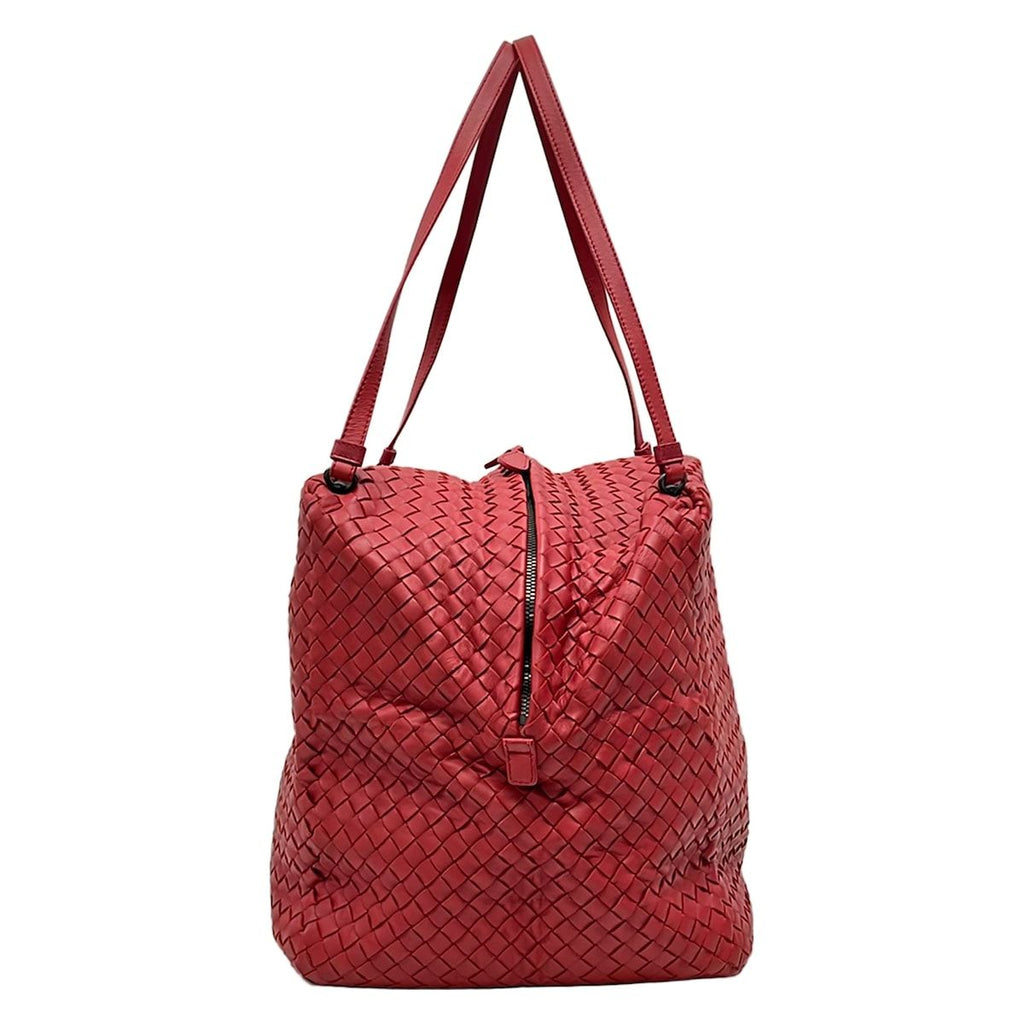 Bottega Veneta Shoulder Bag Intrecciato Red Leather — view 2