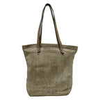Hermes Tote Bag Chain Nye MM Gray Beige Silver Leather