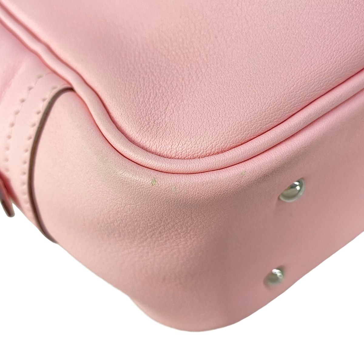 Hermes Handbag Mini Plume 20 Rose Sakura Silver — view 6