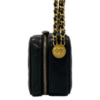 Chanel Shoulder Bag Quilted Black Matte Gold Chain — view 4