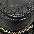 Chanel Shoulder Bag Quilted Black Matte Gold Chain — view 7