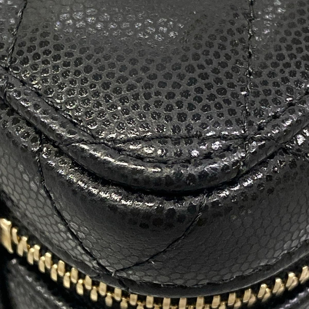 Chanel Shoulder Bag Quilted Black Matte Gold Chain — view 6