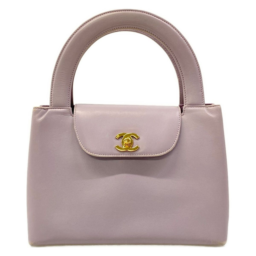 Chanel Handbag Purple Gold Lambskin