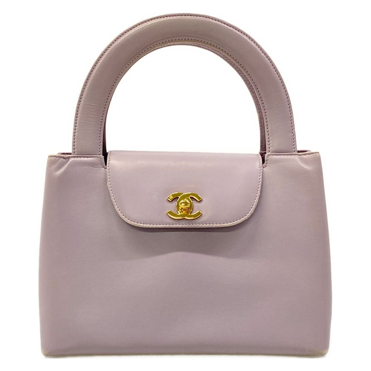Chanel Handbag Purple Gold Lambskin