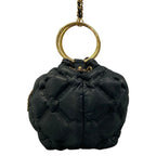 Chanel Shoulder Bag Bubble Quilt Black Chain Matte Gold Leather — view 4