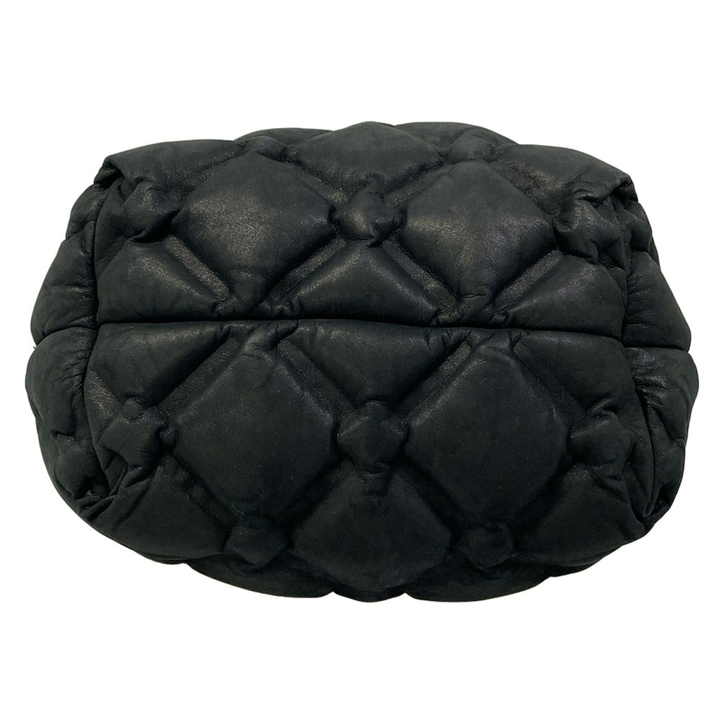 Chanel Shoulder Bag Bubble Quilt Black Chain Matte Gold Leather — view 5