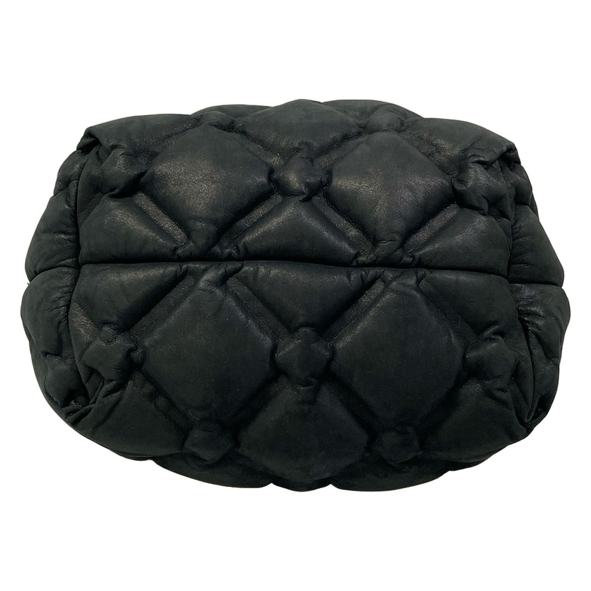 Chanel Shoulder Bag Bubble Quilt Black Chain Matte Gold Leather — view 5