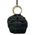 Chanel Shoulder Bag Bubble Quilt Black Chain Matte Gold Leather — view 2