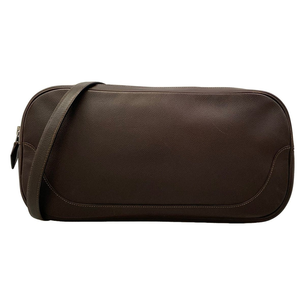 Hermes Shoulder Bag Dark Brown Silver