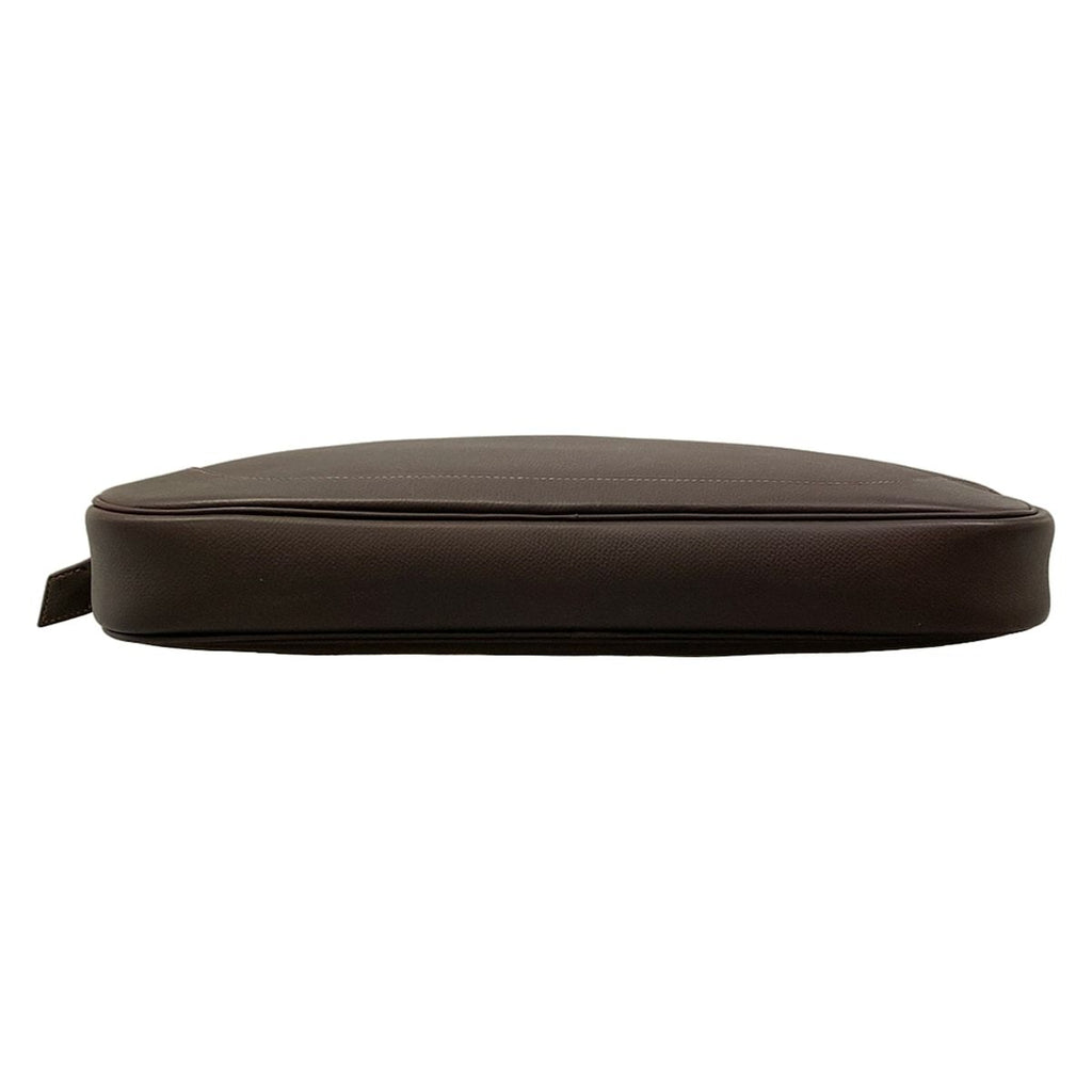 Hermes Shoulder Bag Dark Brown Silver — view 5
