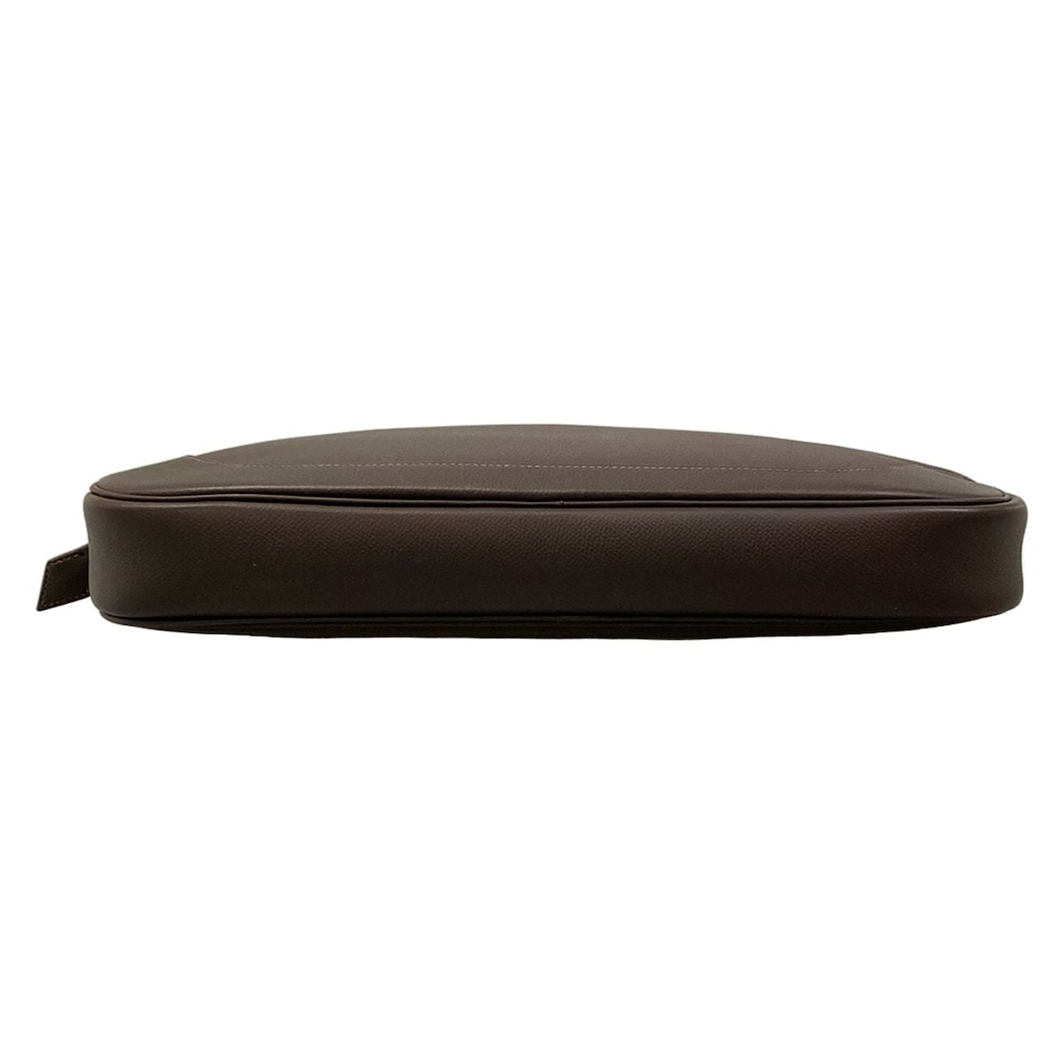 Hermes Shoulder Bag Dark Brown Silver — view 5
