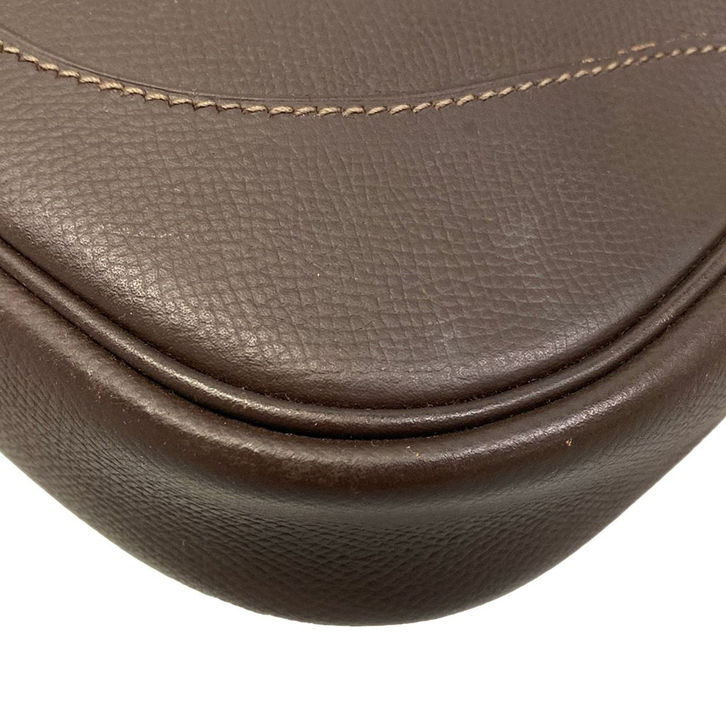 Hermes Shoulder Bag Dark Brown Silver — view 6